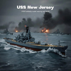 1/1000 USS New Jersey (BB-62) Diecast Battleship Model, Pre-Built Warship Display