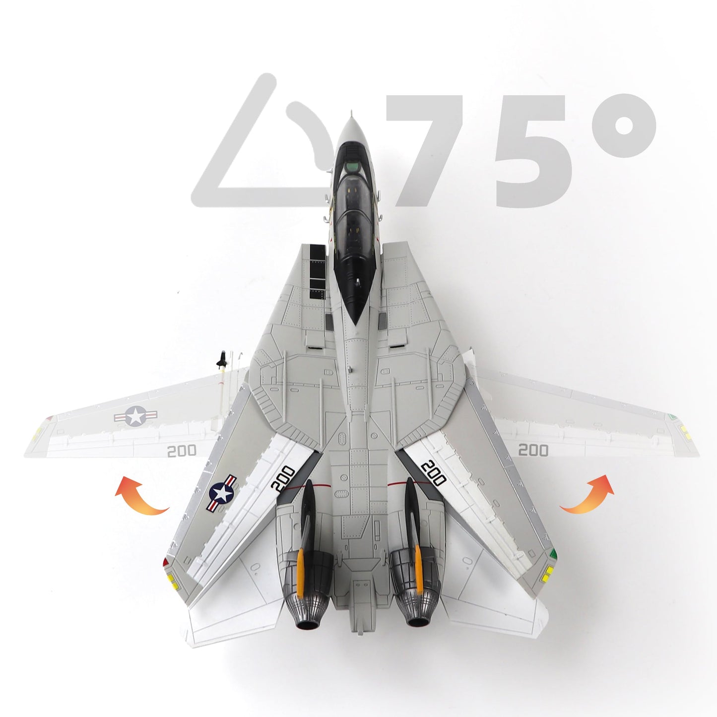 NUOTIE US Navy F-14 Tomcat 1/72 Alloy Model VF-84 Jolly Rogers Fighter DieCast Metal Airplane Military Display Model Collection or Gift