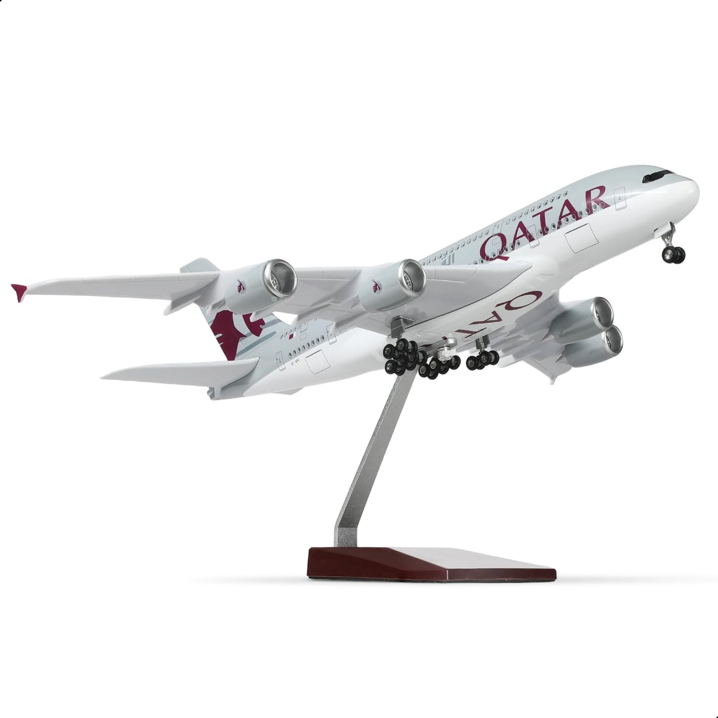 1/200 Qatar A380 Model Plane Diecast Airbus A380 Model Airplane with Stand (14 in-L) Pre-Built Model kit for Adult -Aviation Creative Gifts, Tabletop Collection Display