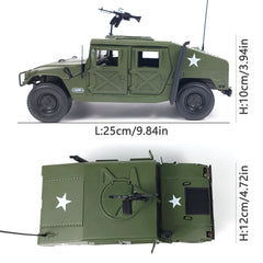 1:18 Die-cast Hummer H1 Military Armored Truck Off-Road Scale Model