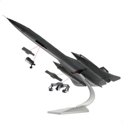 1:72 Diecast Metal SR-71 Blackbird Model - USAF High-Speed Spy Plane with Stand by AF1
