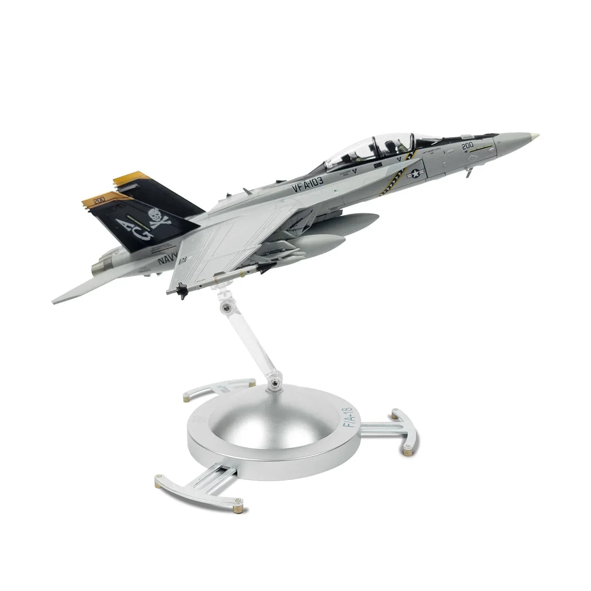 1/72 scale FA-18F Super Hornet diecast metal model aircraft on a display stand