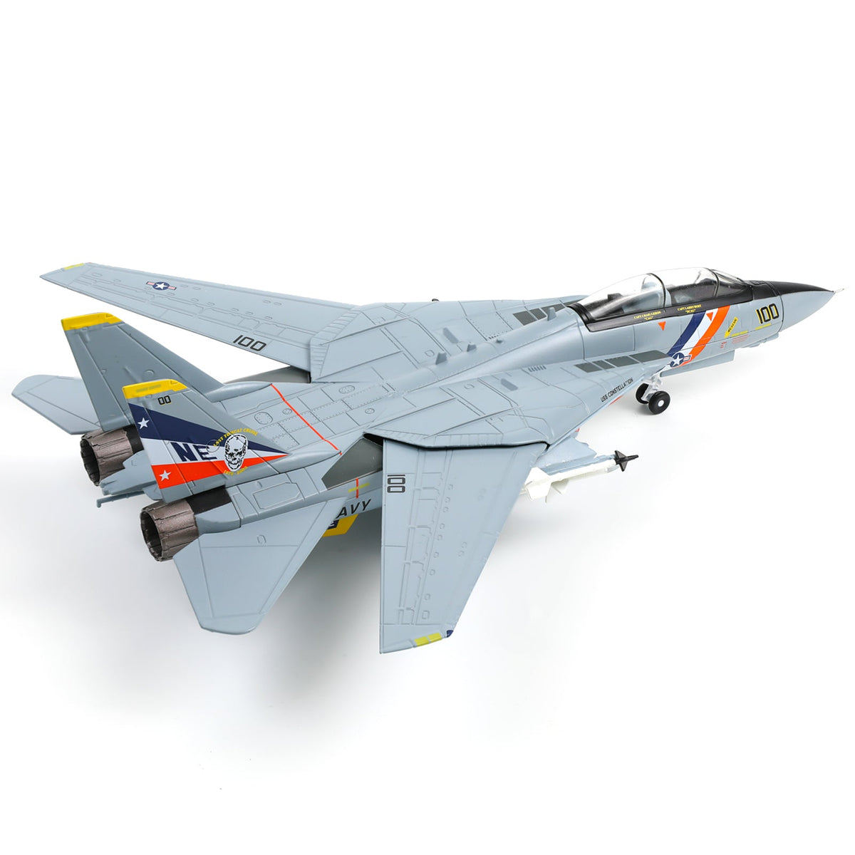 1/72 scale F-14A Tomcat metal airplane model kit in grey navy livery