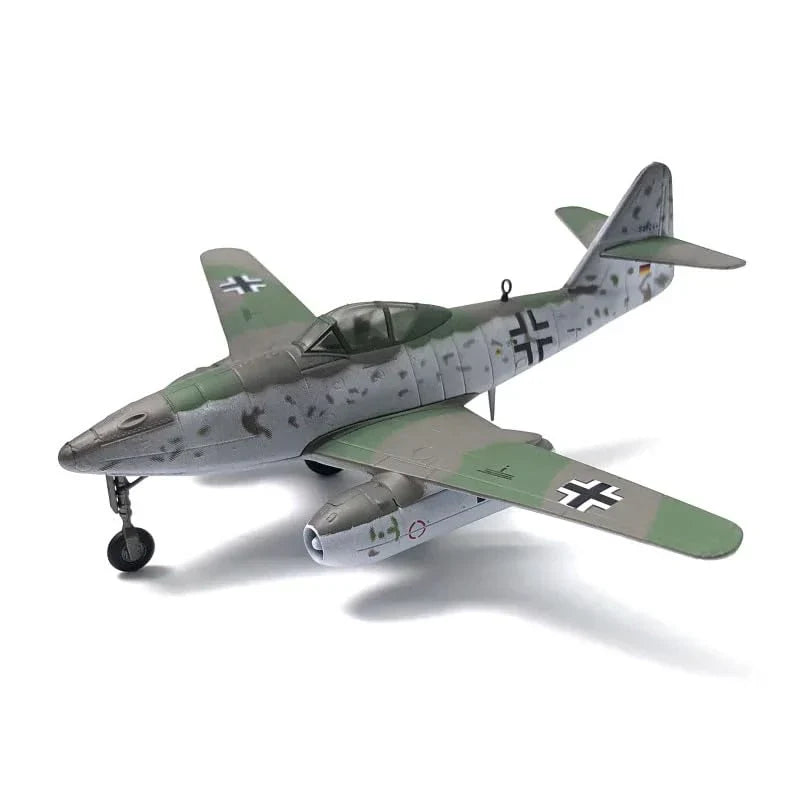 Detailed model of a Messerschmitt Me-262A jet fighter in camouflage paint