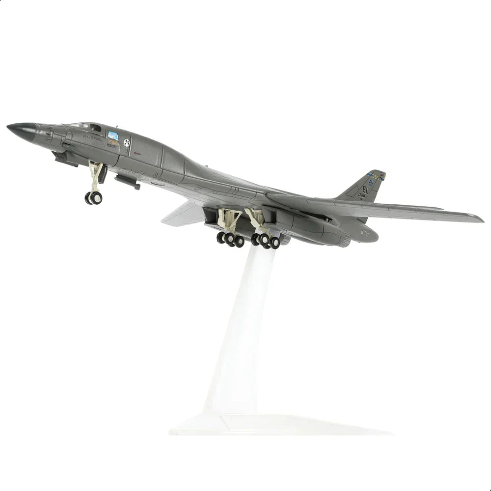 1:200 diecast metal B-1B Lancer military aircraft model on a white display stand