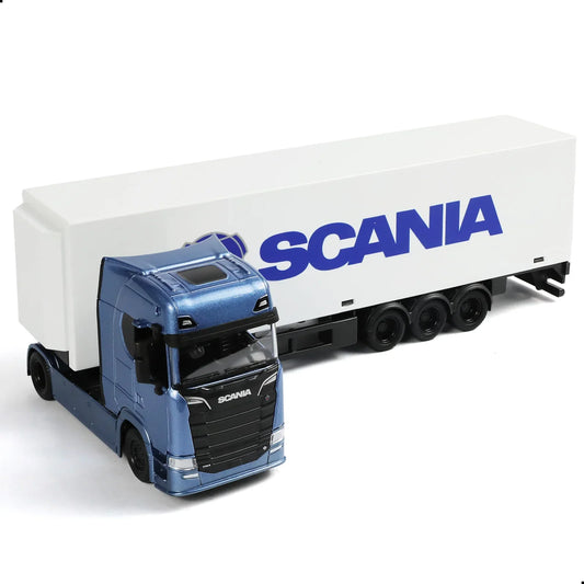 Burage 1:43 Scania Semi Truck Diecast Model with Container Trailer