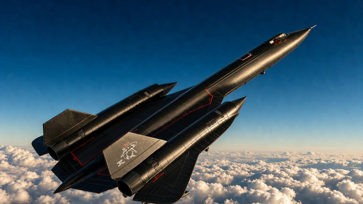 SR-71 Blackbird flying above the cloud layer