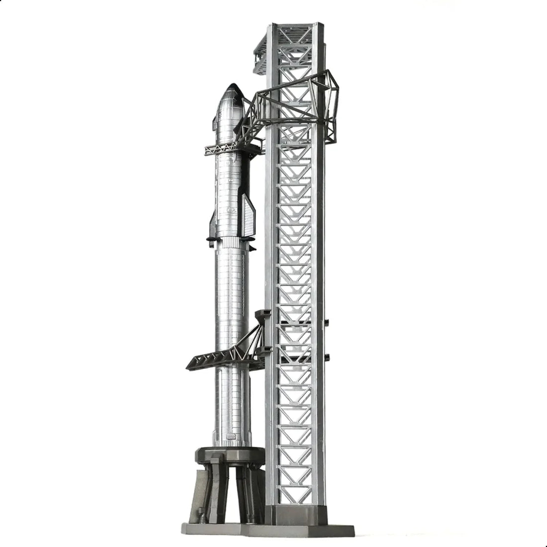 1/400 Starship & Super Heavy Model Kit with Mechazilla Launch Mount Tower | Pre-Built SpaceX Rocket Static Display