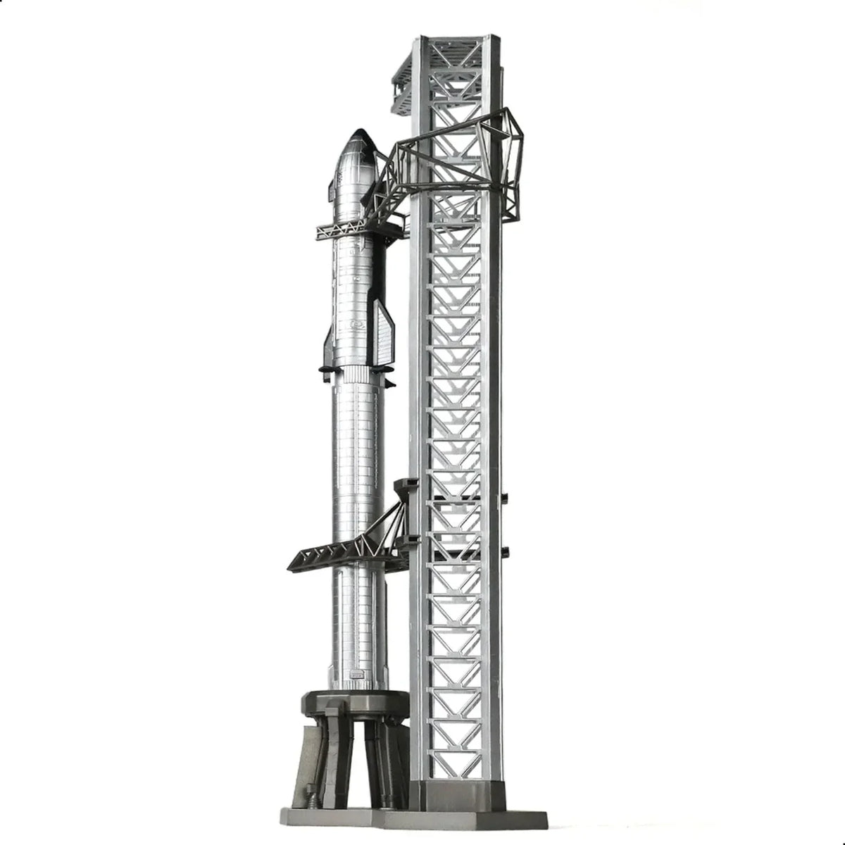 QIYUMOKE 1/400 Starship rocket model kit with Mechazilla launch tower stand