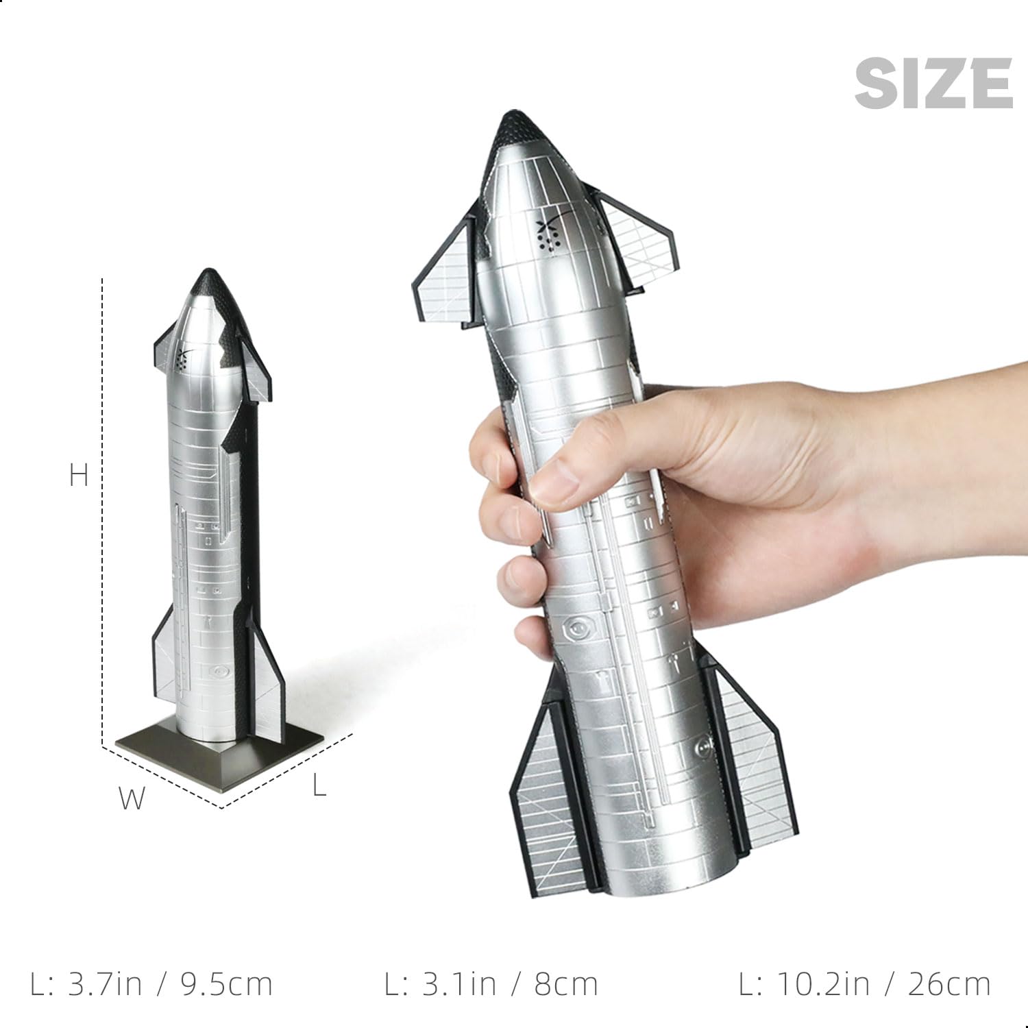 1/200 SpaceX Starship S24 Model with Booster B7 | Pre-Built Static Display Rocket with Base Stand