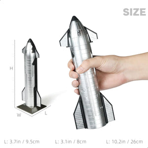 QIYUMOKE 1/200 Starship Rocket Model for SpaceX Dragon Spacecraft Model Rockets for Adlut with Stand NASA Static Starship Models for Space Enthusiasts Gift or Desktop Display(10.43" L)