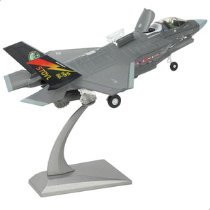 NUOTIE F-35B Lightning II diecast model aircraft in flight position with stand