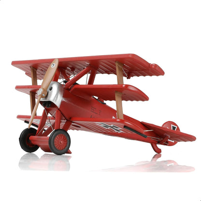 NUOTIE 1/72 Fokker Dr.1 Red Baron World War I Fighter Alloy Metal Die-cast Classic Military Aircraft Model Pre-Built WWI Legendary German Fighter Model with Display Stand Collection Gift for Adult