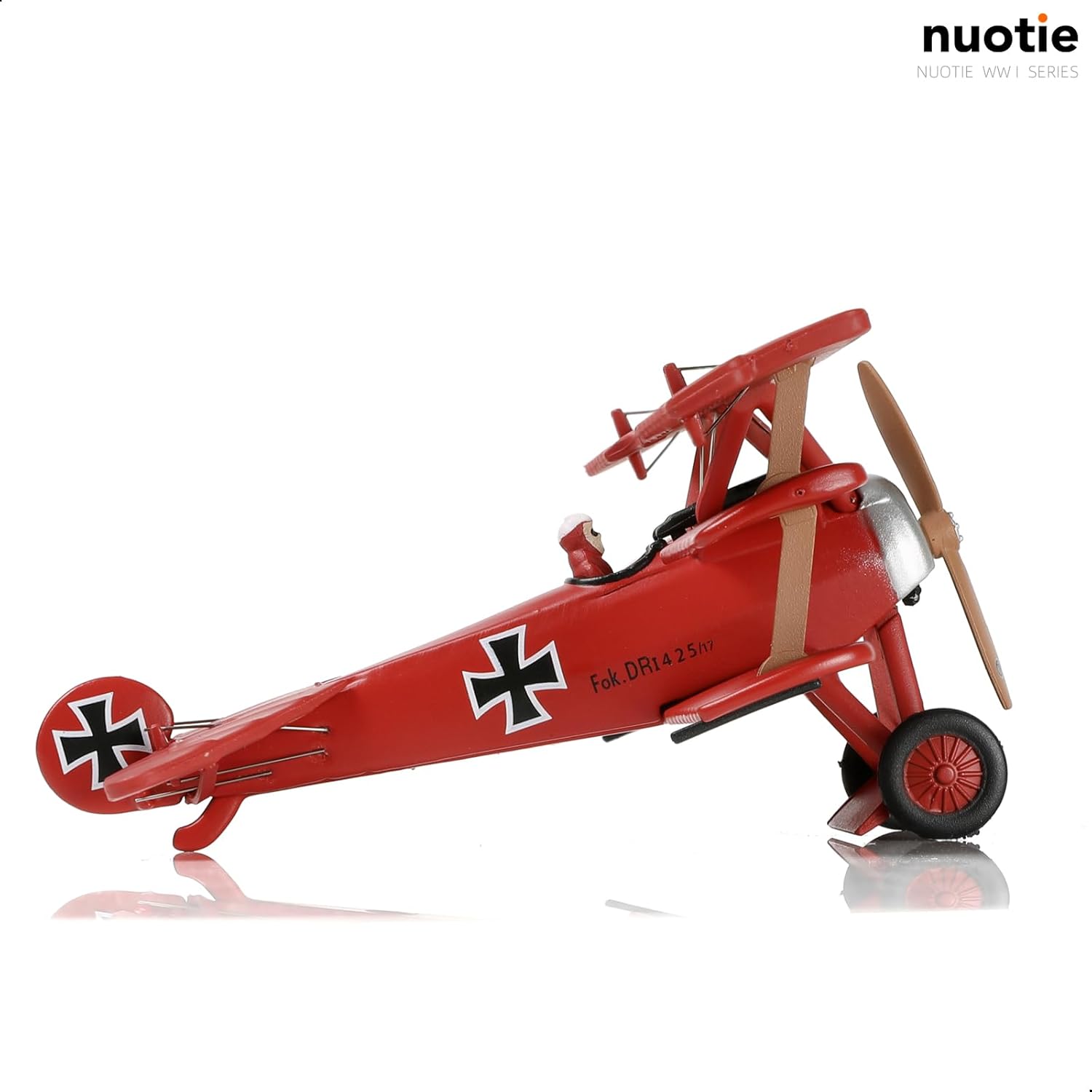 1:72 Diecast Metal Fokker Dr.I Red Baron Model - Classic WWI German Triplane Aircraft