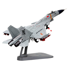 1/100 Scale J-15 Flying Shark Diecast Metal Model - Carrier Fighter Jet Grey Edition