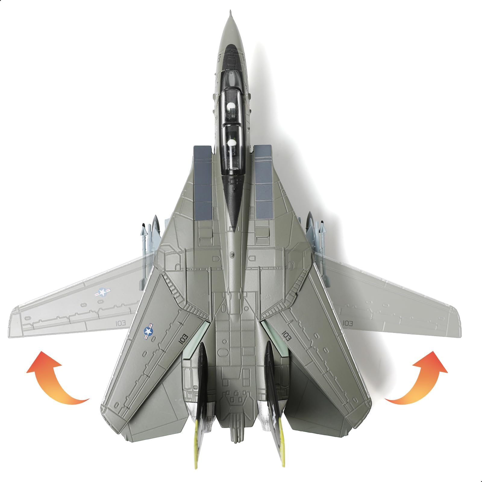 1/100  F-14A Tomcat Diecast Metal Model - VF-84 Jolly Rogers Fighter Jet with Display Stand