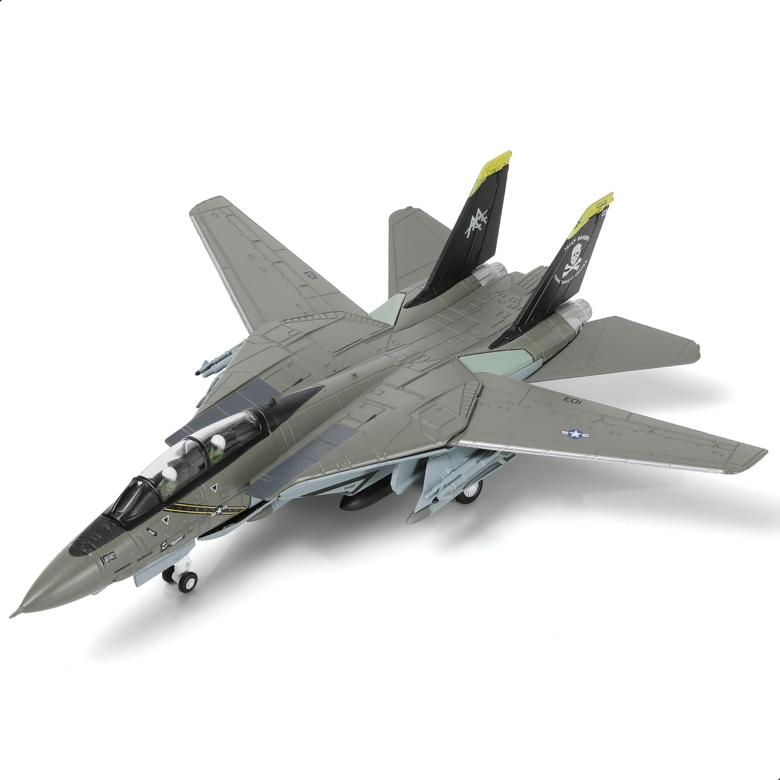 1/100  F-14A Tomcat Diecast Metal Model - VF-84 Jolly Rogers Fighter Jet with Display Stand