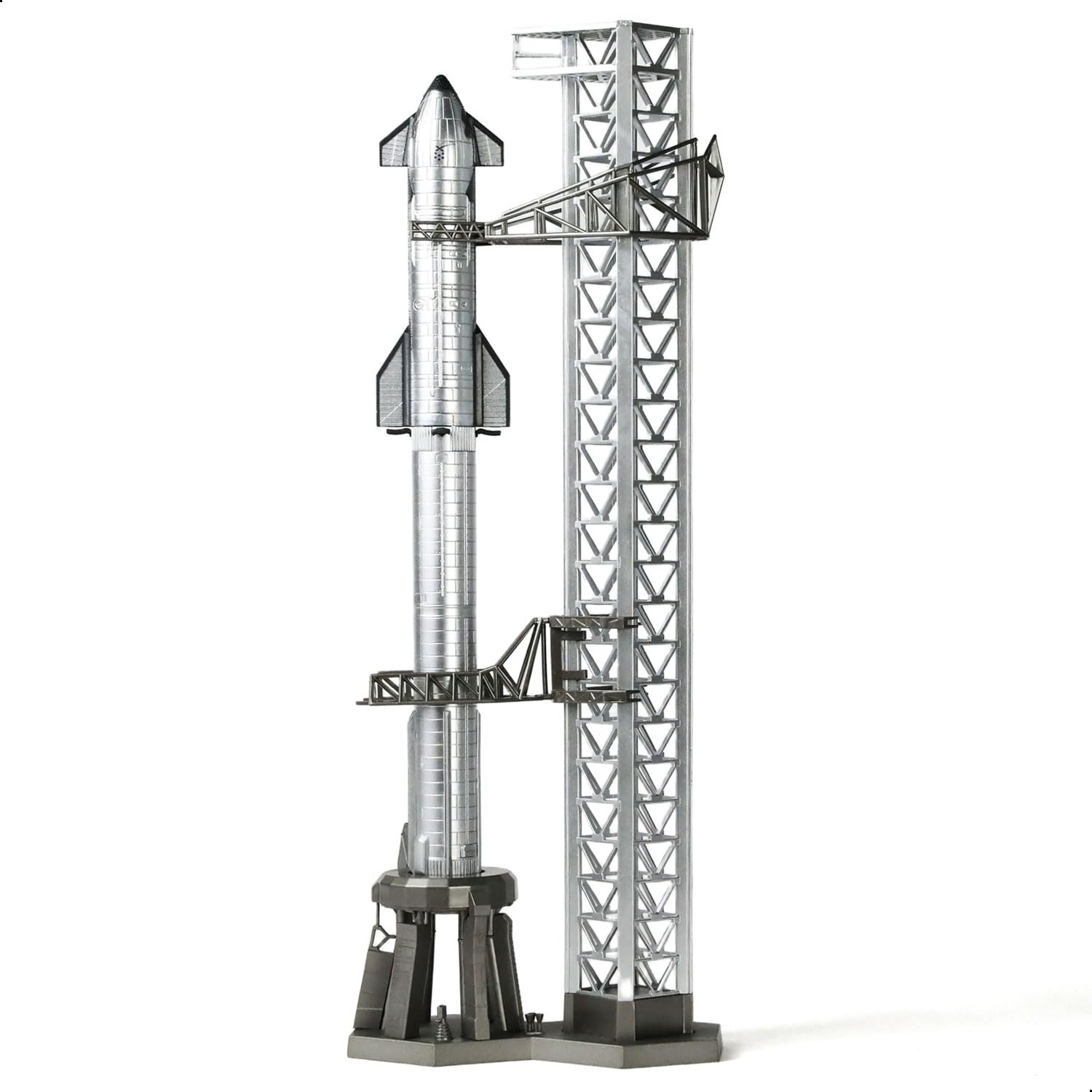 1/400 Starship & Super Heavy Model Kit with Mechazilla Launch Mount Tower | Pre-Built SpaceX Rocket Static Display