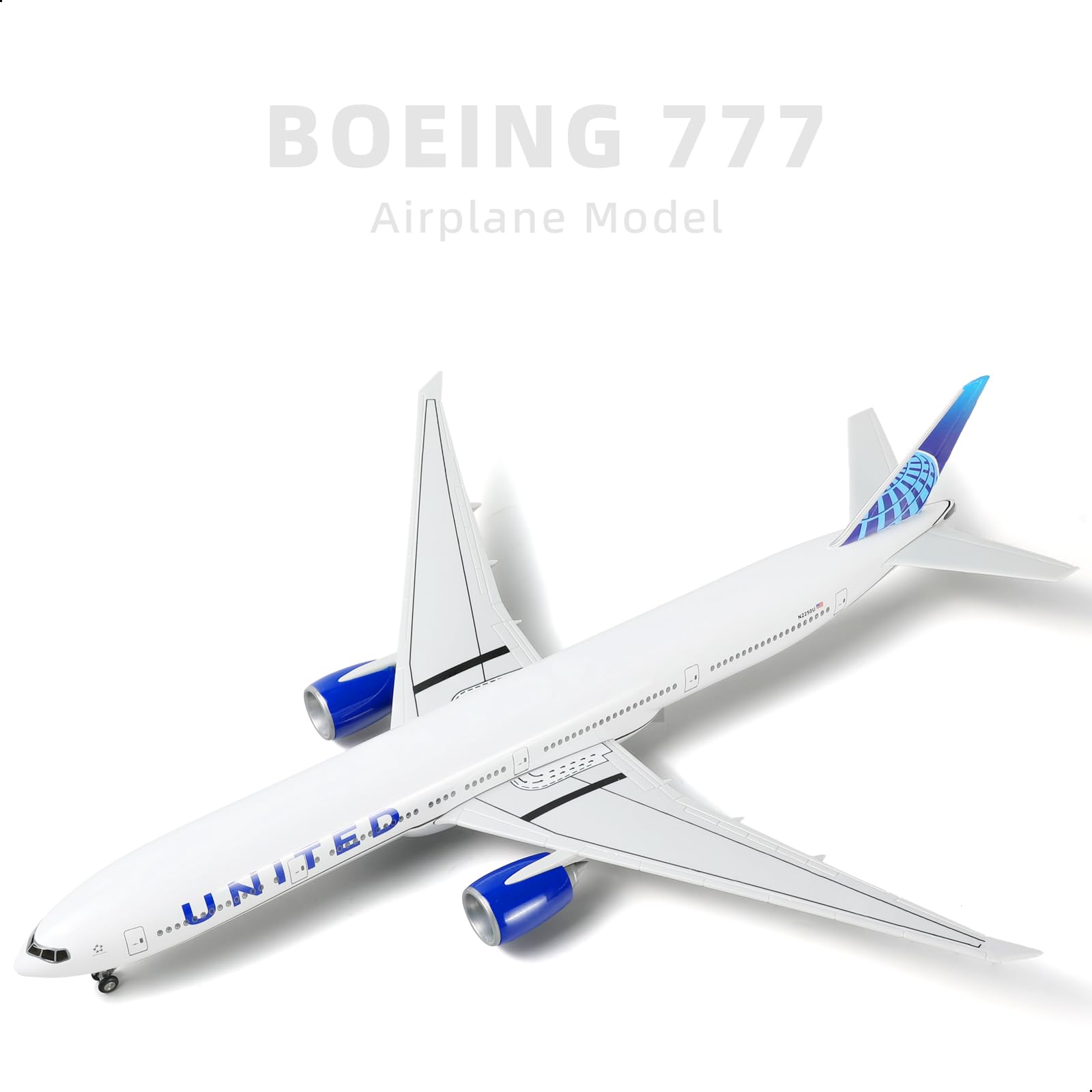 1:150 Boeing 777-300ER United Airliner Resin Model with Stand QIYUMOKE