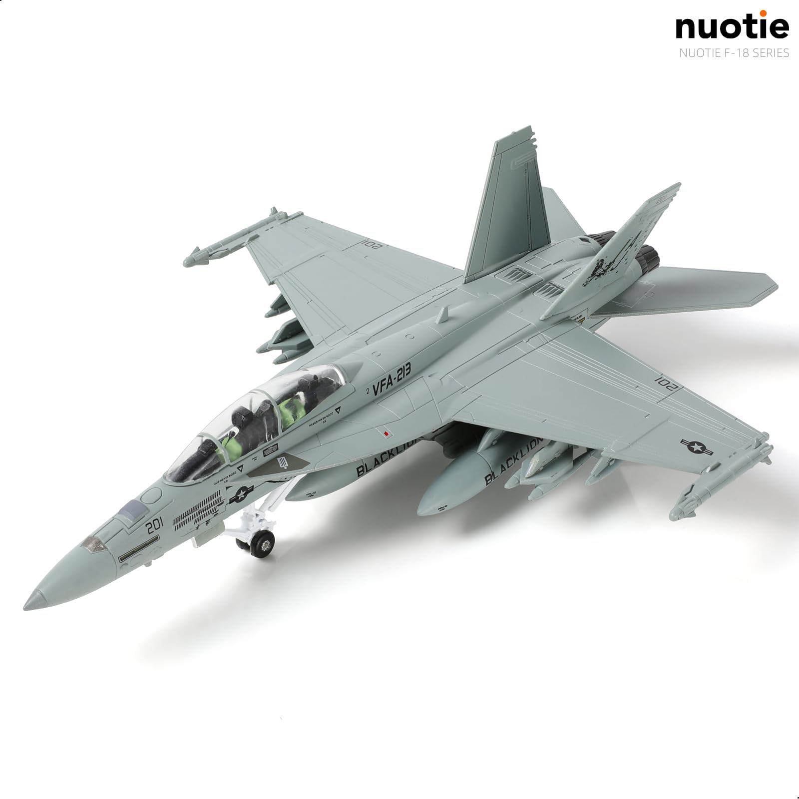 1:100 Diecast Metal F-18 Super Hornet Model - VFA-213 Blacklions US Navy Aircraft