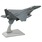 NUOTIE Model F-15E Eagle fighter aircraft in grey, angled view on display stand.