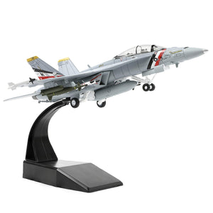 1/100 F/A-18F Super Hornet VFA-2 Diecast Metal Aircraft Model F18F VFA-2 Fighter Jet Model Kit Military Aircraft Model with Bracket for Collection and Gift