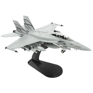 NUOTIE Model F/A-18F Ultimate Hornet diecast metal aircraft in navy color, rear view with display stand