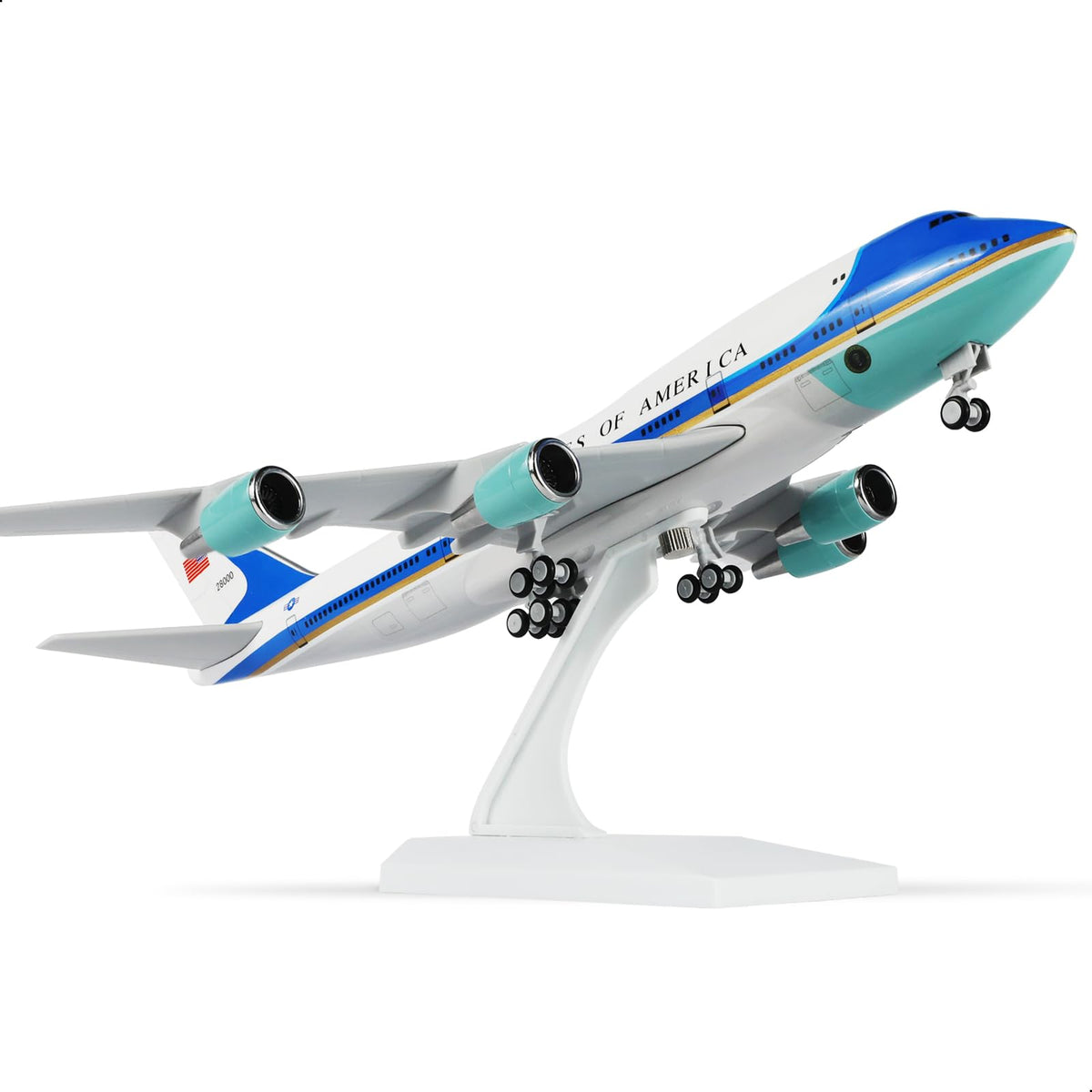 1/240 Air Force One Boeing 747 Model Plane - 30cm Resin Aircraft Kit with Display Stand - US President VC-25 Collectible for Adults