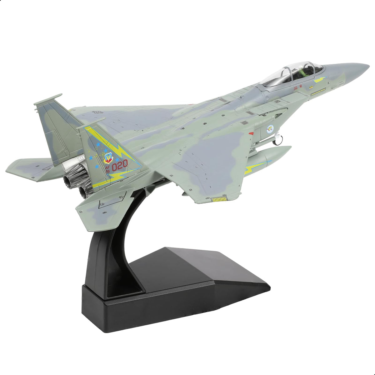1/100 F-15A Eagle Diecast Metal Model (S/N: 76-0020) - Military Fighter Jet with Display Stand