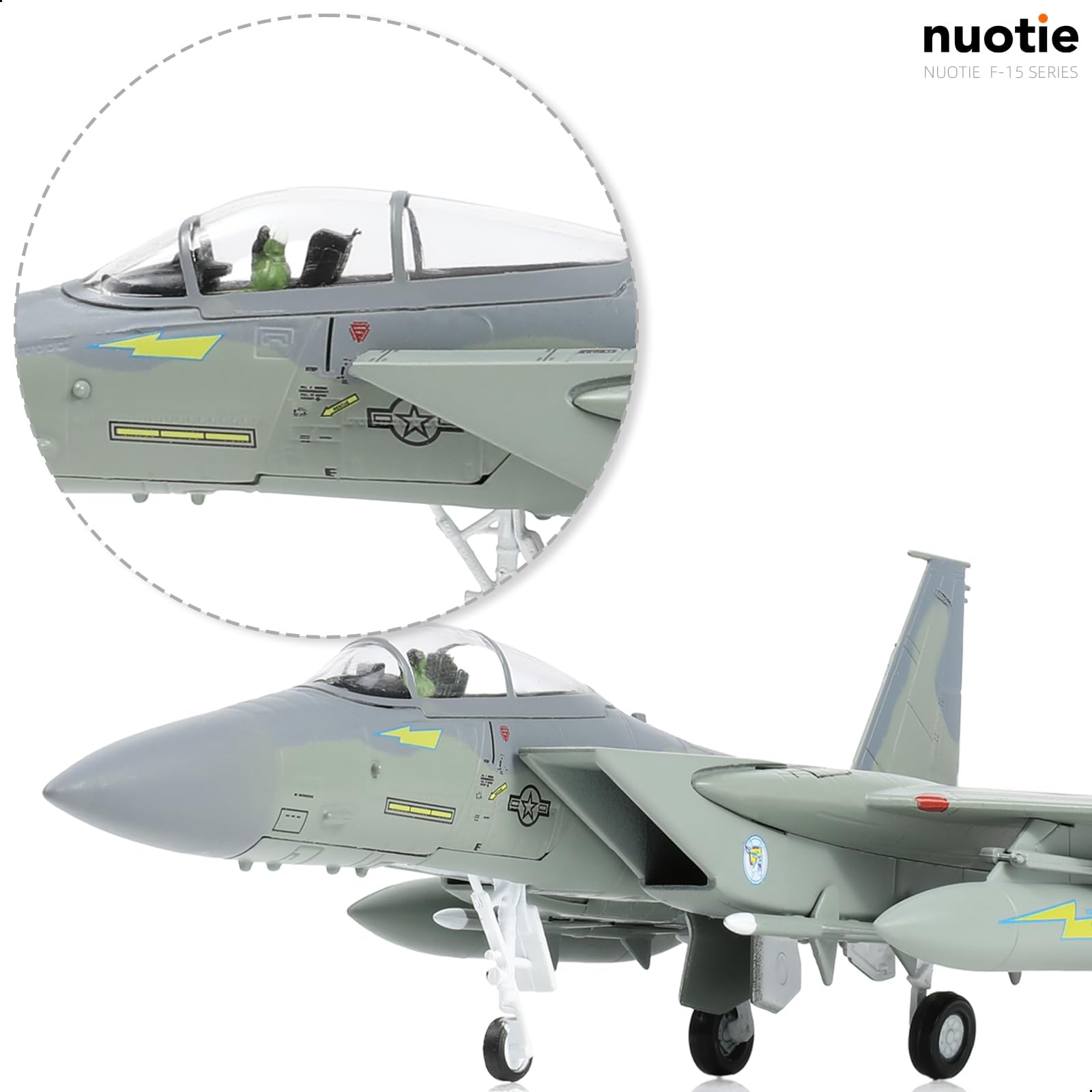 1/100 F-15A Eagle Diecast Metal Model (S/N: 76-0020) - Military Fighter Jet with Display Stand