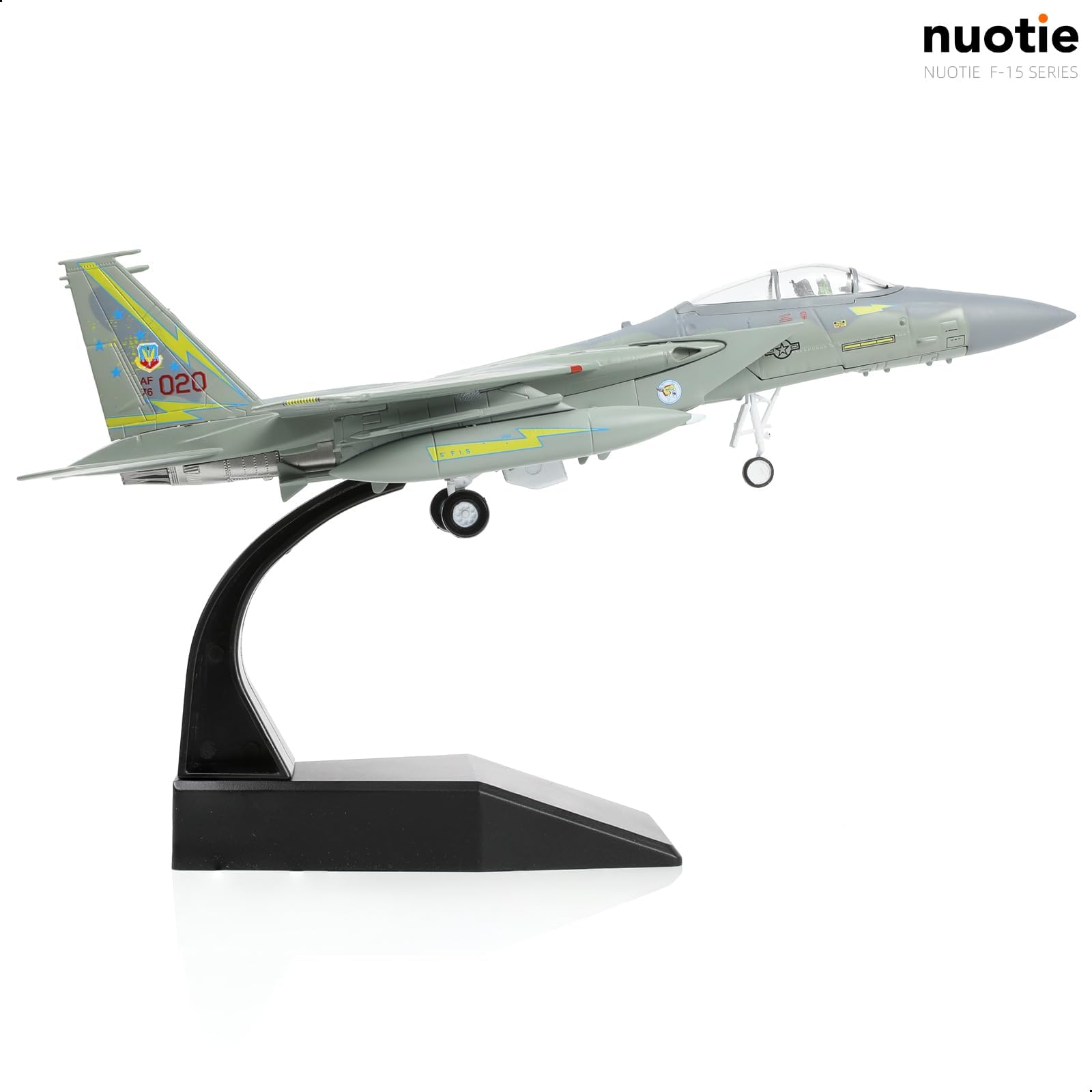 1/100 F-15A Eagle Diecast Metal Model (S/N: 76-0020) - Military Fighter Jet with Display Stand