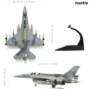 1/72 Scale F-16D Block Multirole Fighter Airplane Pre-Build Model Kits Finished Diecast Aircraft Metal Fighter Jet Model Display Collection or Gift (F-16D-Greece)