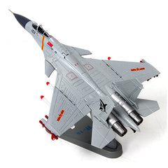 1/100 Scale J-15 Flying Shark Diecast Metal Model - Carrier Fighter Jet Grey Edition