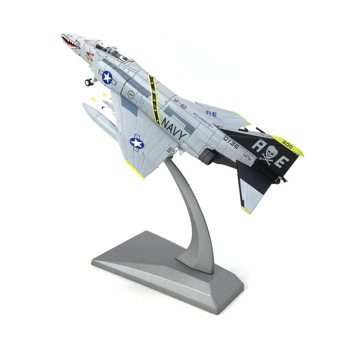 NUOTIE Model F-4C Phantom II navy diecast aircraft with stand, side profile