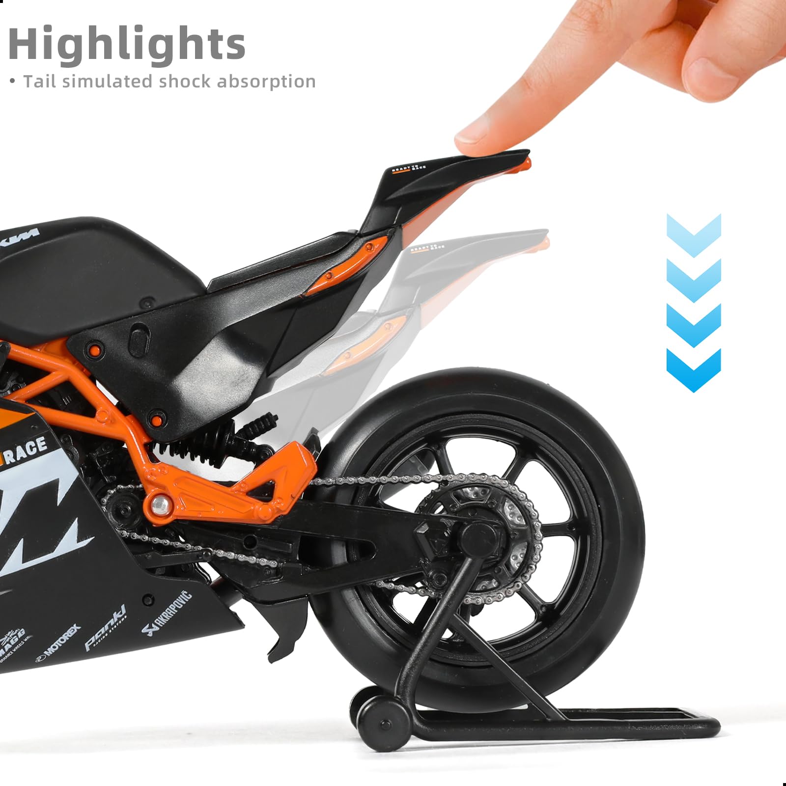 1:12 Die-cast RC 8C Motorcycle Scale Model, Orange, KTM