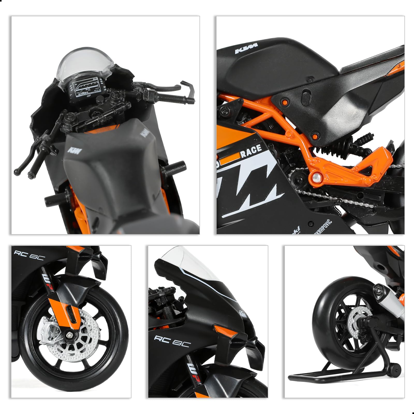 1:12 Die-cast RC 8C Motorcycle Scale Model, Orange, KTM