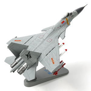 1/72 J15 Flying Shark Carrier-Based Military Figther Model Gray Edition Diescast Metal Aircraft Model with Stand for Military Enthusiasts Collections or Gift