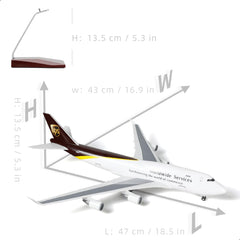 1/160 Compatible for UPS 747 Large Airplane Model with Stand for Boeing 747-400