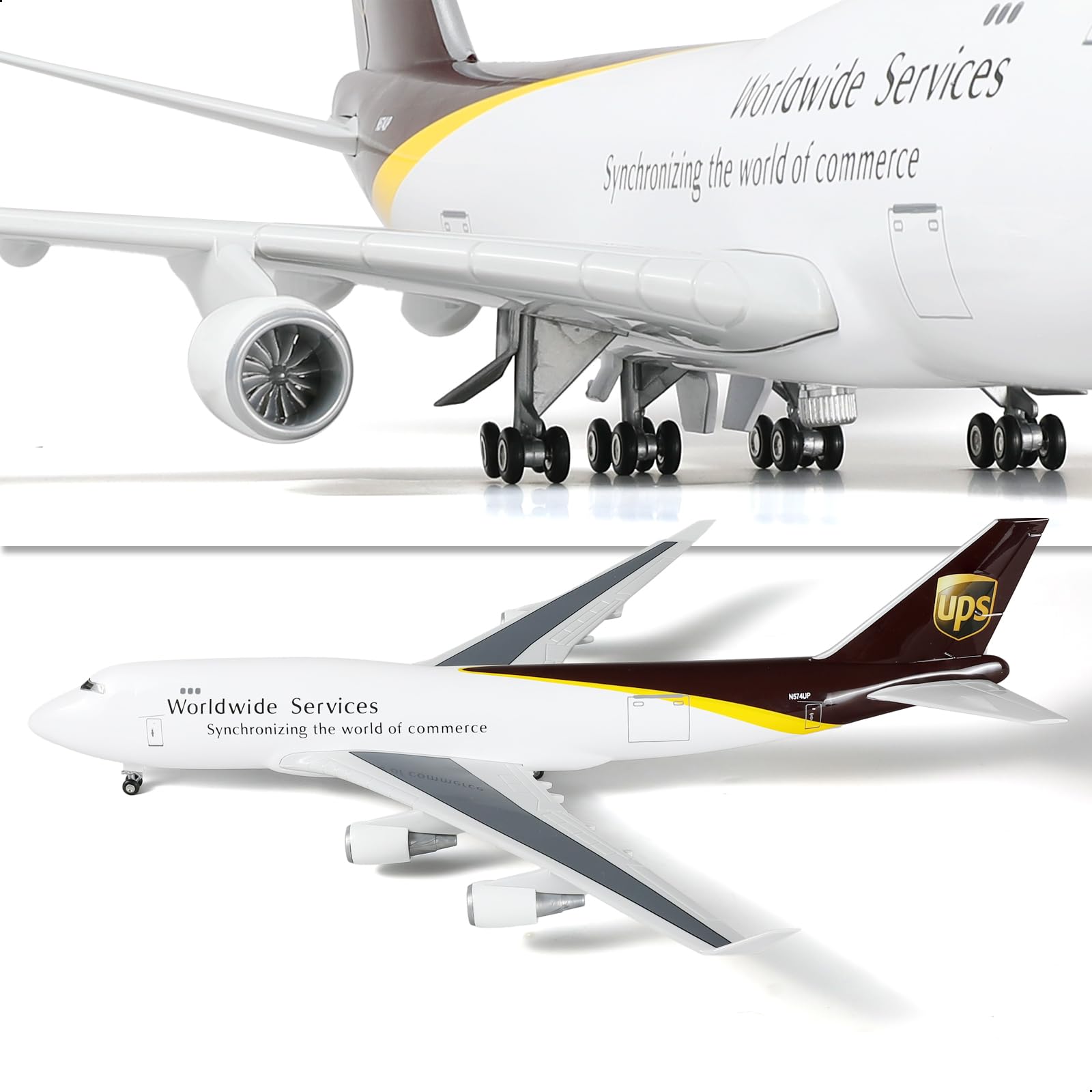 1/160 Compatible for UPS 747 Large Airplane Model with Stand for Boeing 747-400