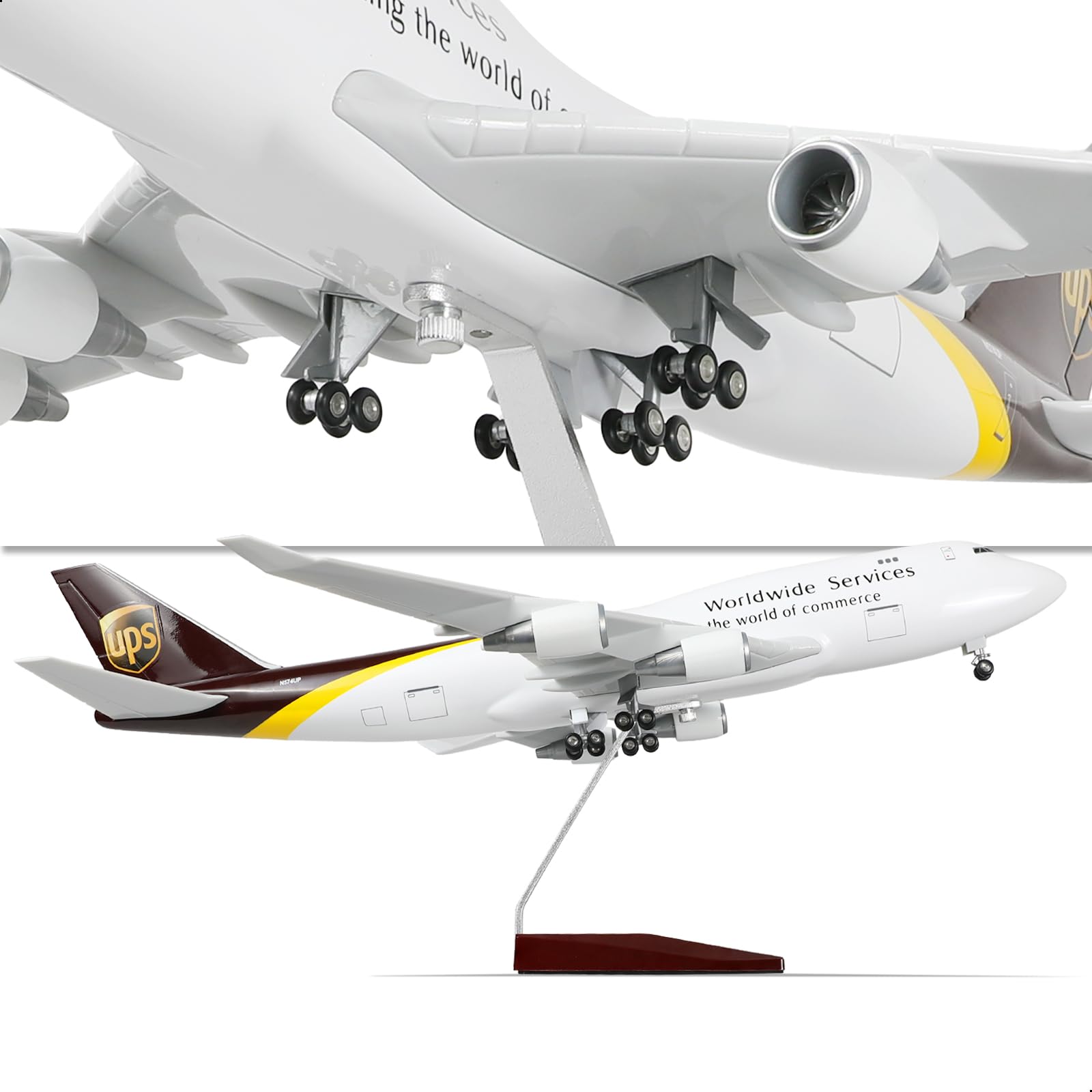 1/160 Compatible for UPS 747 Large Airplane Model with Stand for Boeing 747-400