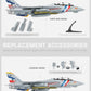 F-14A Tomcat 1/100 Metal Airplane Model Kits with Stand VF-2 Bounty Hunters DieCast Alloy Fighter Model Jet Pre-Build Military Aircraft Collection for Display or Gift