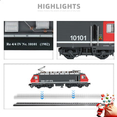 1/87 (HO Scale) 1982 Re 4/4 IV Nr. 10101 Finished Locomotive Model - Train Track Collectible - Grey
