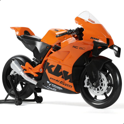 1:12 Motorcycle Model for KTM RC 8C Alloy Diecast Motorcycle Model Toy Mini Moto Gift（Orange）