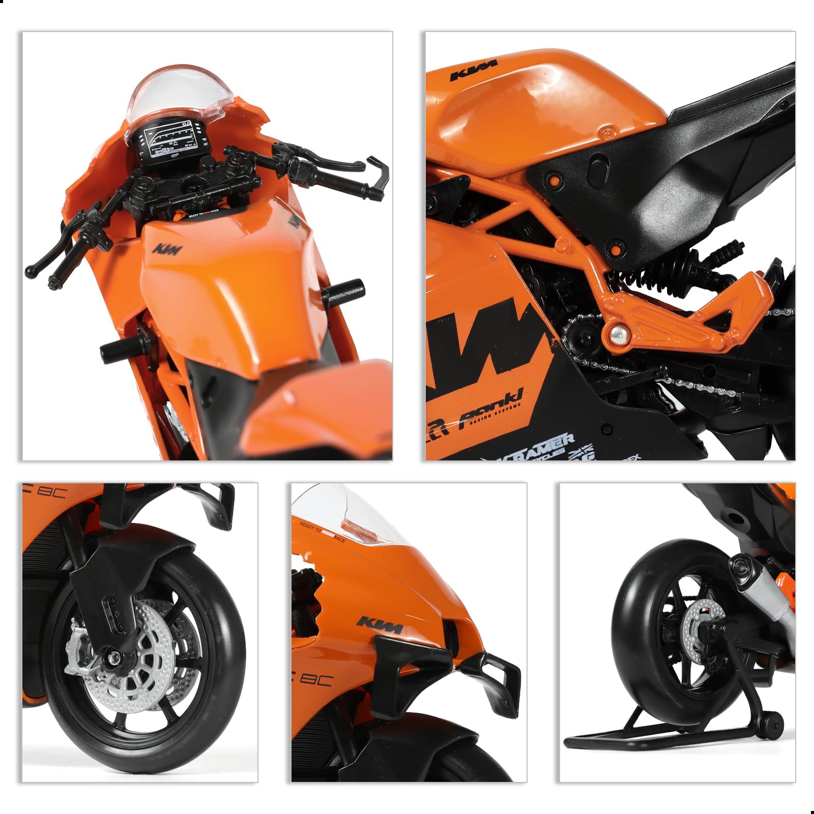 1:12 Die-cast RC 8C Motorcycle Scale Model, Orange, KTM