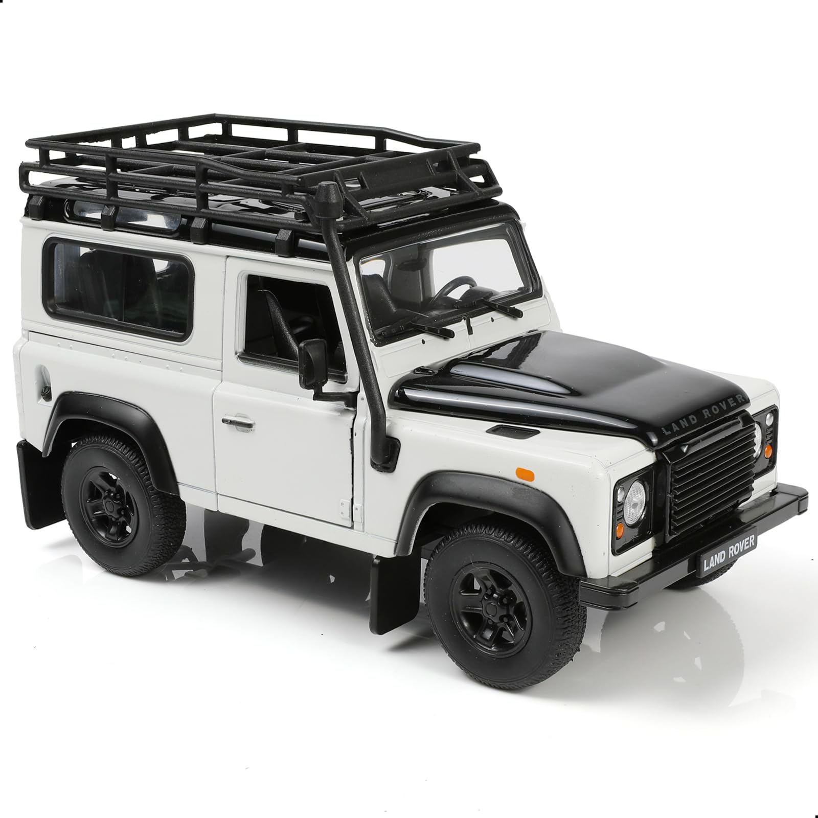 1:24 Land Rover Defender Off-Road Car Toy White Alloy Metal Diecast Vehicle Model