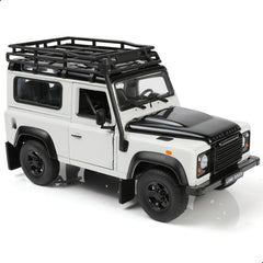 1:24 Land Rover Defender Off-Road Car Toy White Alloy Metal Diecast Vehicle Model