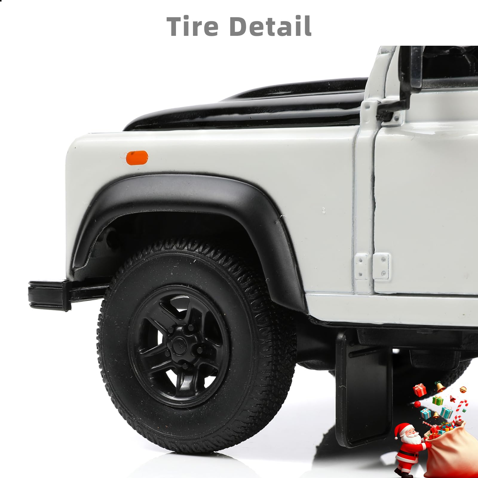 1:24 Land Rover Defender Off-Road Car Toy White Alloy Metal Diecast Vehicle Model