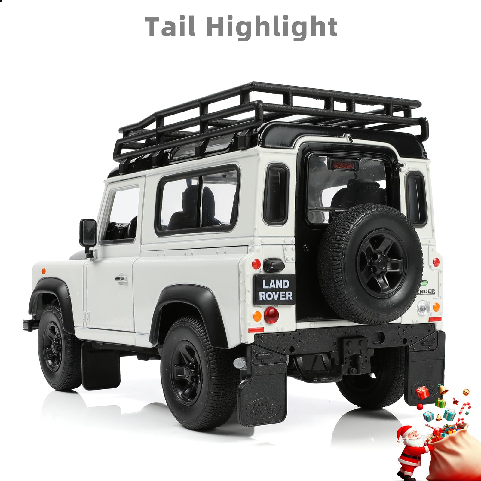 1:24 Land Rover Defender Off-Road Car Toy White Alloy Metal Diecast Vehicle Model