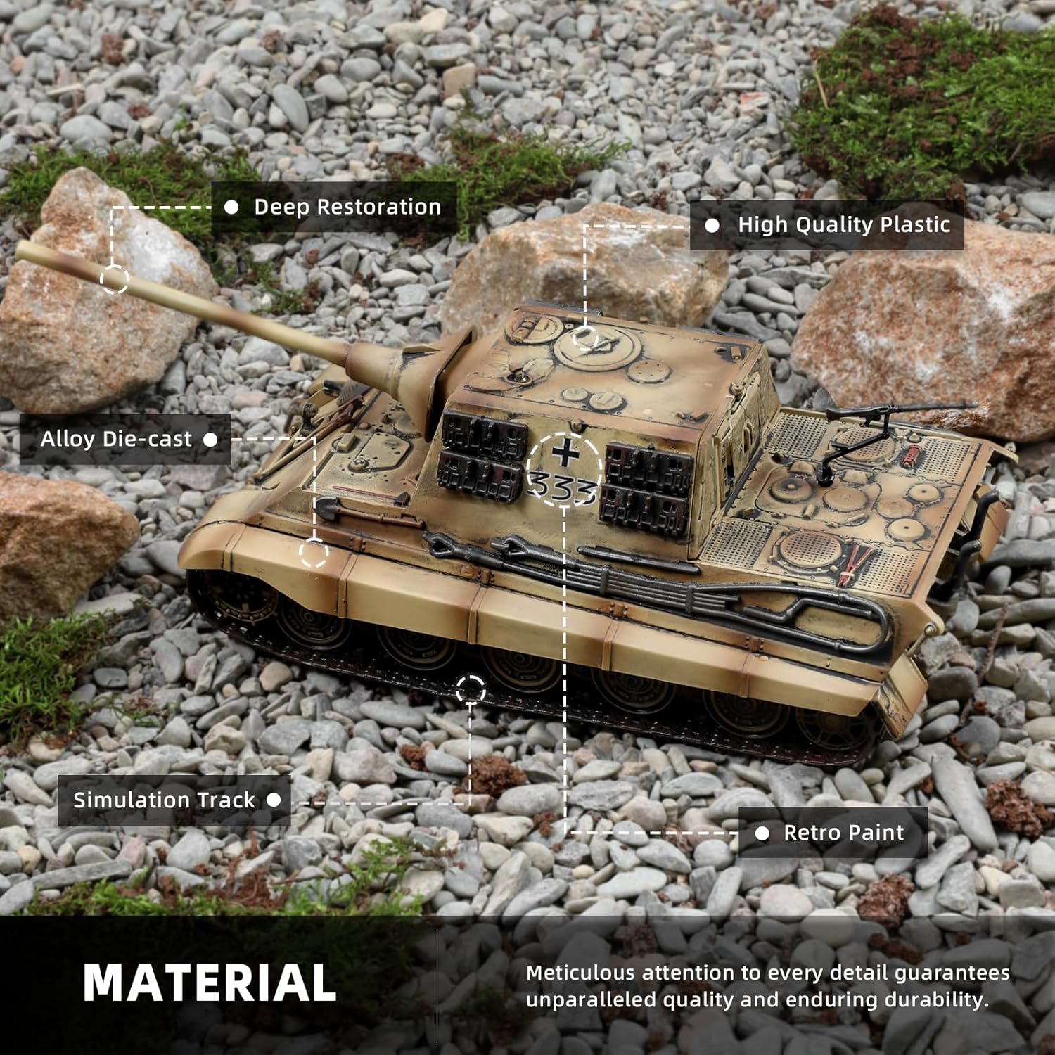 1/72 Die-cast Finished WWII German Jagdtiger Tank Destroyer Scale Model