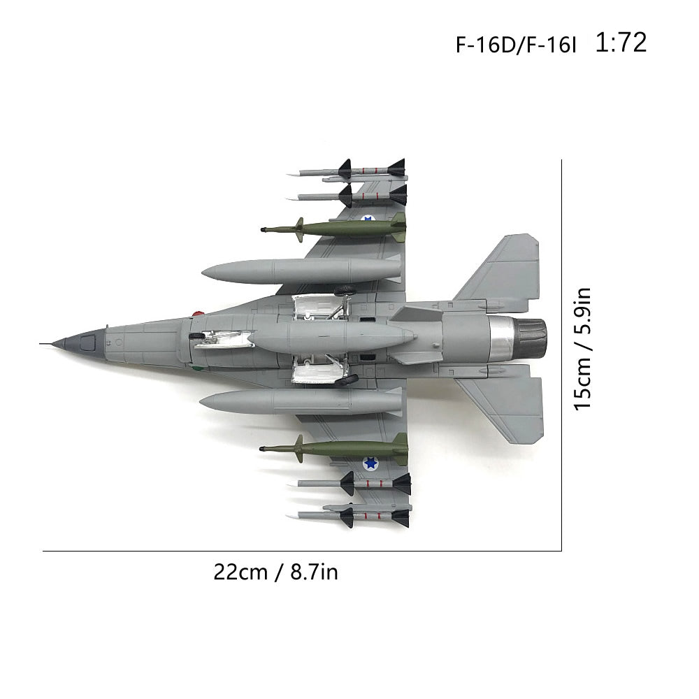 1:72 Diecast Metal F-16I Soufa Model - Israeli Air Force (IAF) Fighter Aircraft by NUOTIE